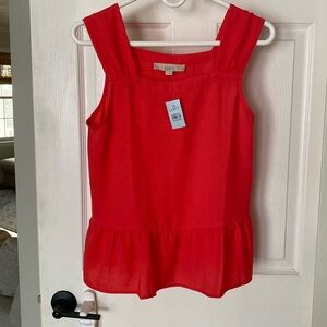Coral LOFT Peplum Tank Shell